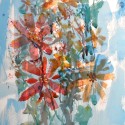 #1354, Flowers, Watercolor, acrylic ink, Willard Art