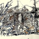 #711, Abstract Drawing, Surrealism, Pen & Ink & Watercolor, One of a Kind, Fine Art