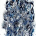 #826 Willard Art, Abstract in blue and gray, 