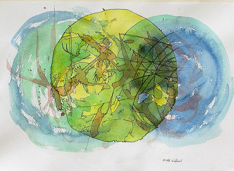 #1056 Abstract watercolor & ink