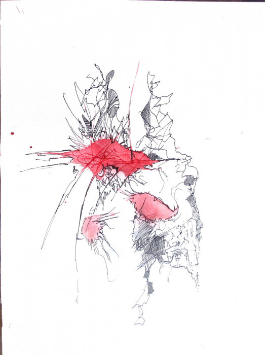 #1137 Mysterious Scribble with Red