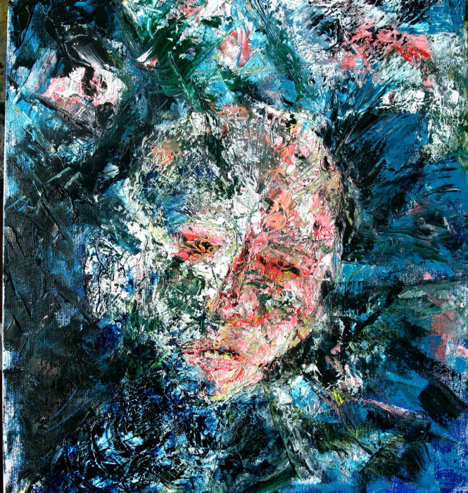 #1158 Shattered Glass Oil on Canvas