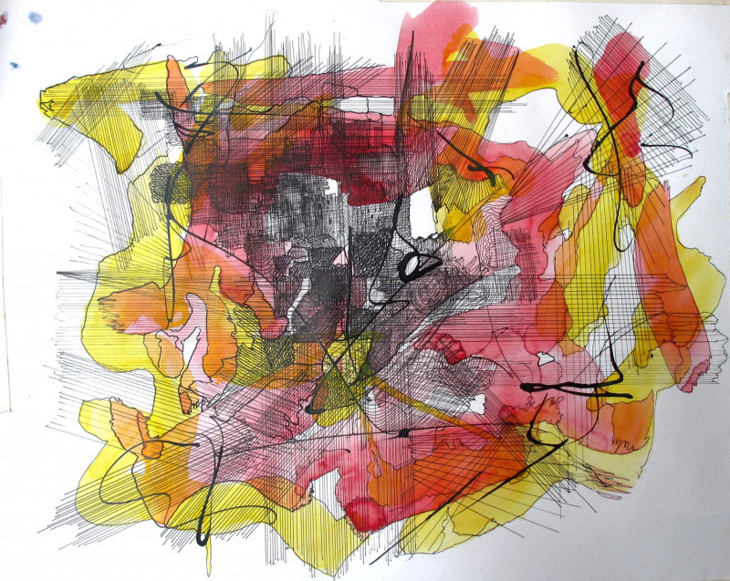 Willard Art, Abstract Watercolor, Mixed Media, Acrylic Ink, Pen&Ink