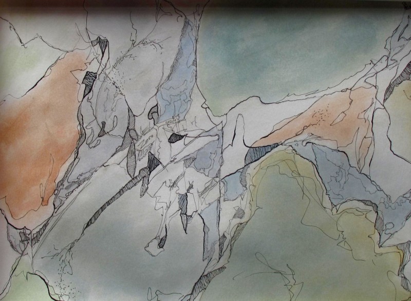 #1195 Art by Willard, Ink, watercolor