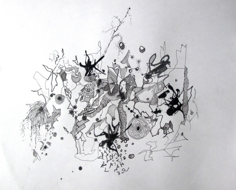 #1266 Ink--India and Acrylic Willard Art