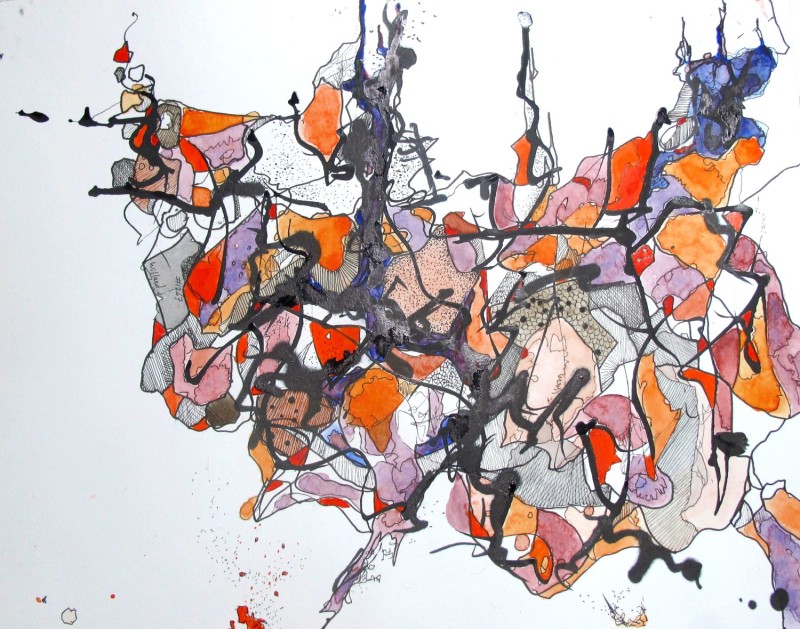 #1267 Intensities, Pen & Ink, Watercolor Willard Art