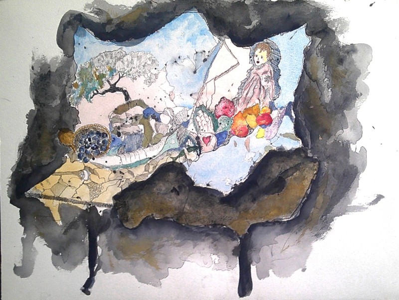 #1343 Water color sketch, still life, Watercolors for sale. 