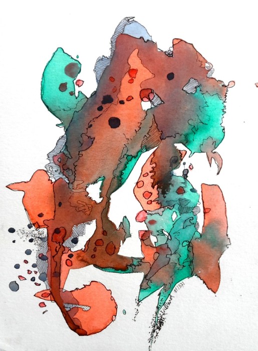 #1371, Orignial Abstract Watercolor, Willard Goby Art