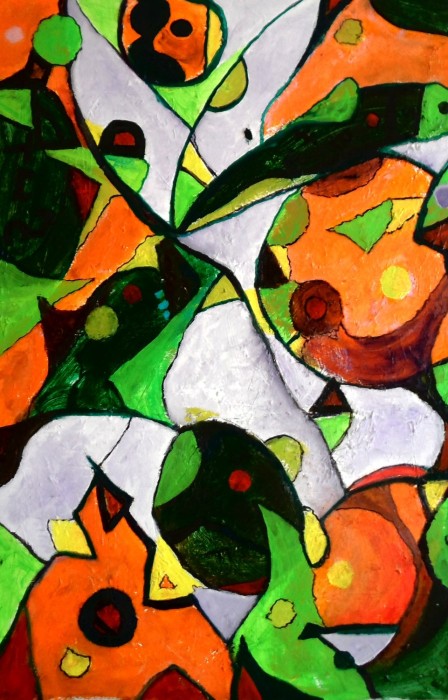 Tropical Fantasy, Abstract Oil Painting, #1373, Willard Goby Art