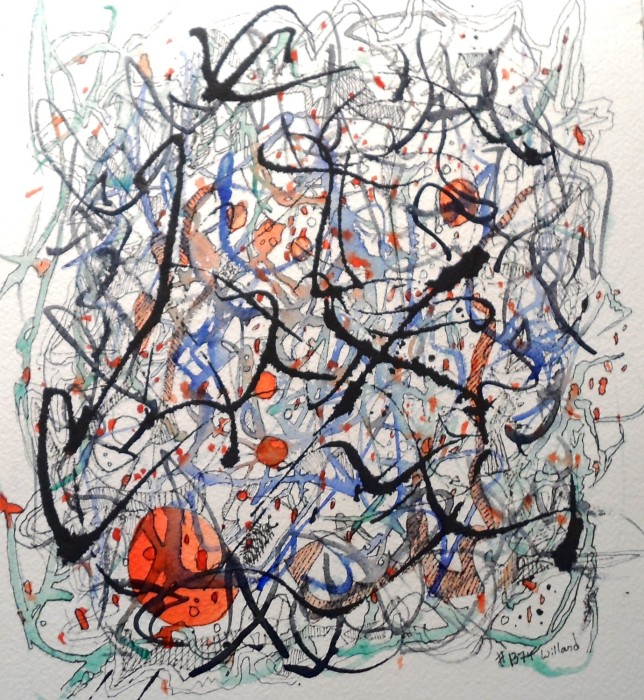 Cat's Cradle, #1374, Goby Art, Watercolor, Under $100