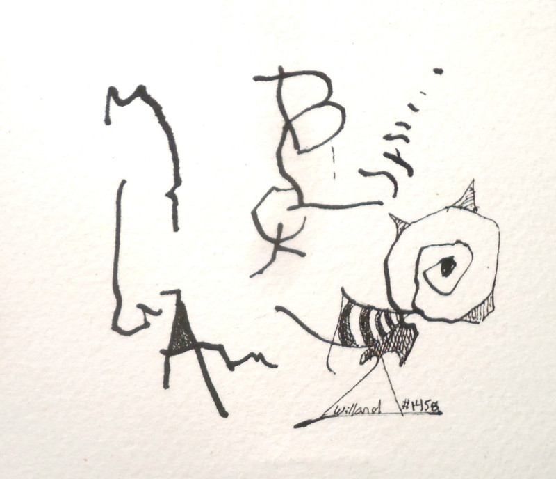 Miniature, #1450, Willard Art, Pen & Ink