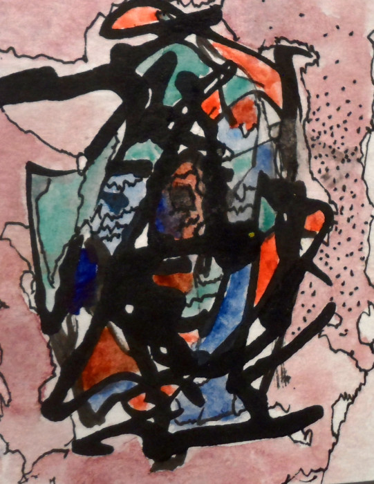 Willard Art, Miniature, ink, watercolor, #1452