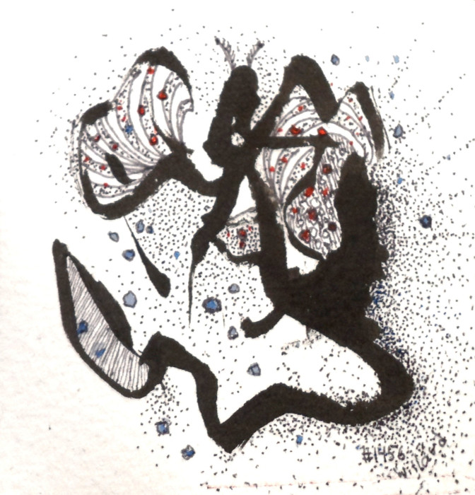 Miniature, Pen & Ink, Watercolor, Willard Art, #1456