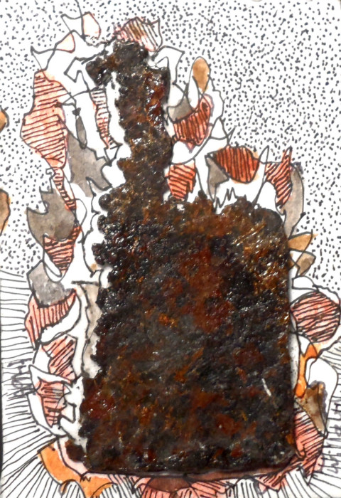 Willard Art,Pen&Ink,watercolor,Miniature,#1465, collage