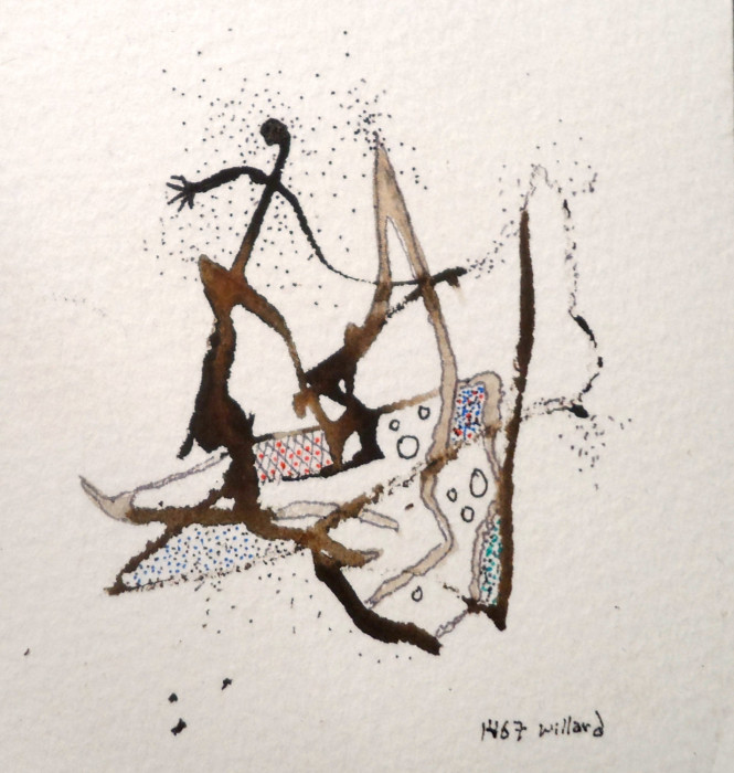 Willard Art, Miniature, Pen & Ink, Watercolor, #1367