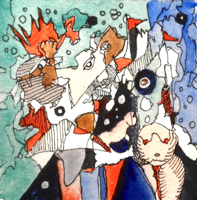 #1486, Willard Art, Miniature, watercolor