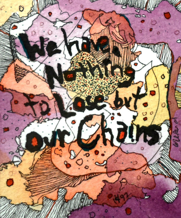 #1492, Nothing to Lose but Our Chains, Miniature, Willard Art