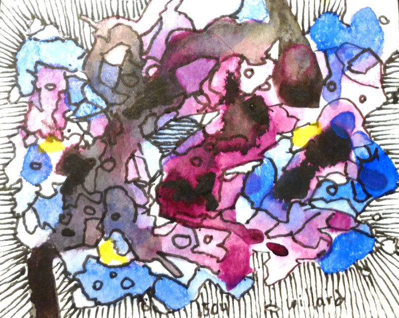 #1504,Willard Art,Miniature,watercolor,ink