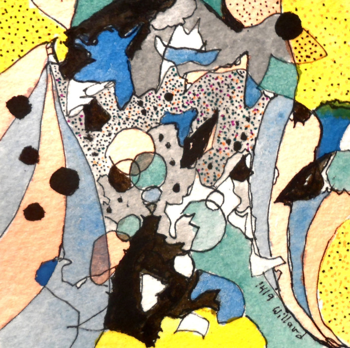 #1519, willard art, miniature, watercolor, ink