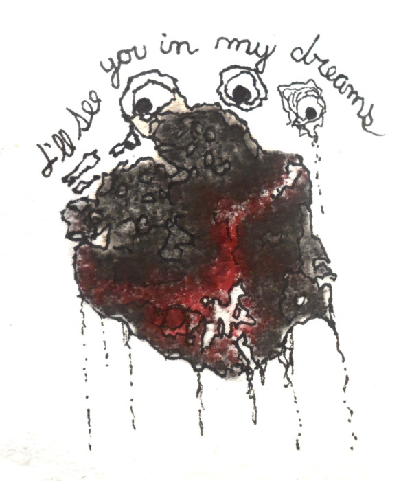 Willard Art,#1543,Pen & Ink,Watercolor,Miniature,See you in my Dreams
