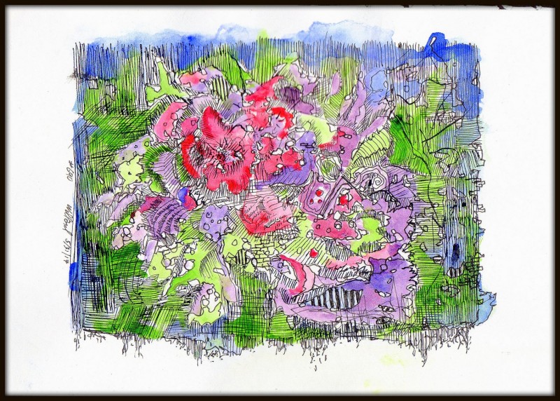 #690 Watercolor, floral SOLD