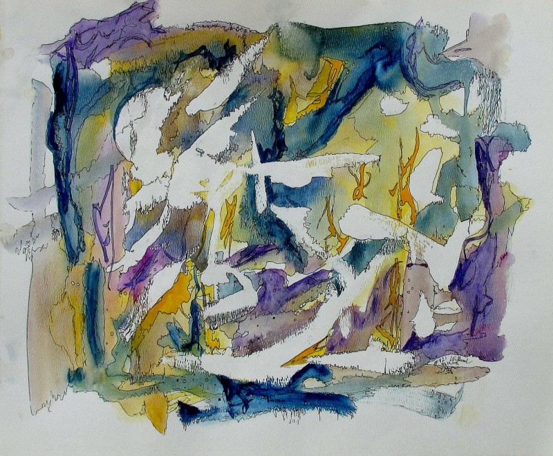 #821 abstract watercolor, art under $500