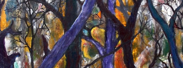 #1294 Violet Winter Trees. Willard Art